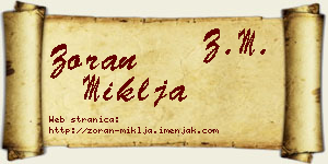 Zoran Miklja vizit kartica